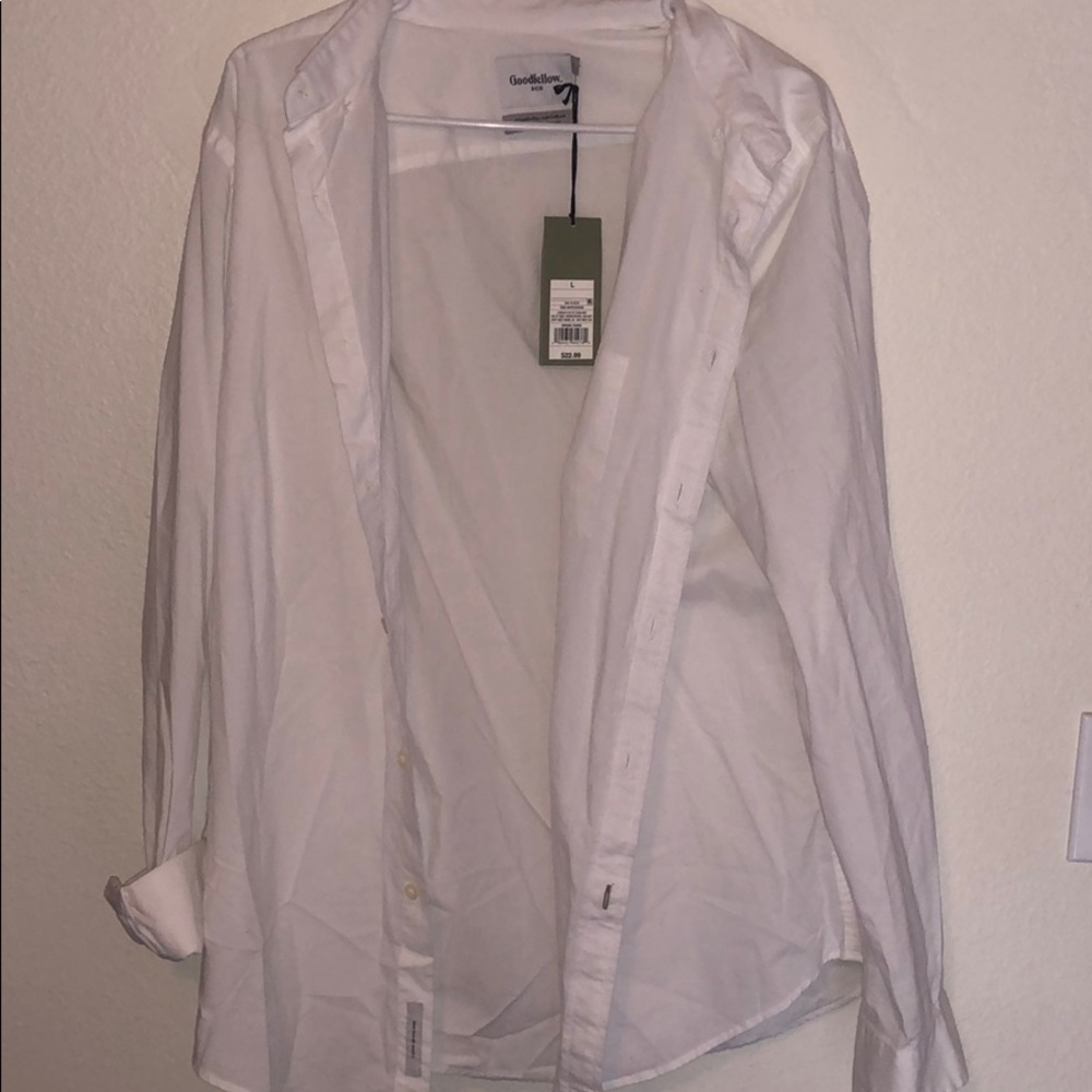 White Goodfellow Long Sleeve Button Down